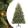 vidaXL Artificial Hinged Christmas Tree with Cones Green 240 cm
