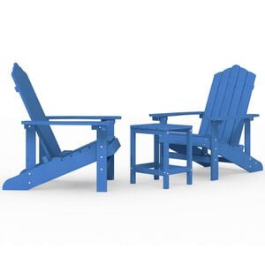 vidaXL Garden Adirondack Chairs with Table HDPE Aqua Blue