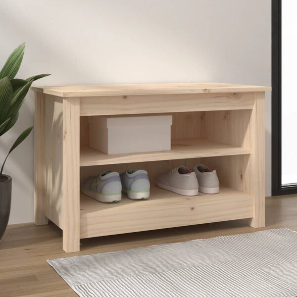 vidaXL Shoe Bench 70x38x45.5 cm Solid Wood Pine