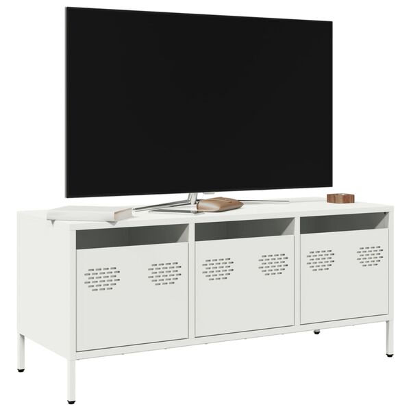 vidaXL TV Cabinet White 101.5x39x43.5 cm Cold-rolled Steel