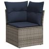 vidaXL 7 Piece Garden Sofa Set with Cushions Grey Poly Rattan Acacia