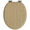 vidaXL Toilet Seat 2 pcs Light Bamboo Color 44 x 38 cm MDF board