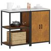 vidaXL Kitchen Storage Set with Shelf 2 pcs Rusty Weathering steel