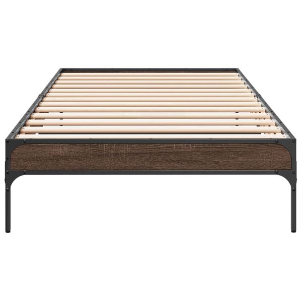 vidaXL Bed Frame without Mattress Brown Oak 90x200 cm