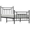 vidaXL Metal Bed Frame without Mattress with Footboard Black 80x200cm