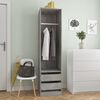 vidaXL Wardrobe with Drawers Concrete Grey 50x50x200 cm Engineered Wood