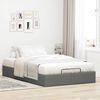 vidaXL Ottoman Bed Frame without Mattress Dark Grey Double Fabric