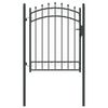 vidaXL Fence Gate with Spikes Grey 150 x 100 cm Powder-coated steel