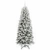 vidaXL Artificial Christmas Tree with 300 LEDs with Stand White 210 cm