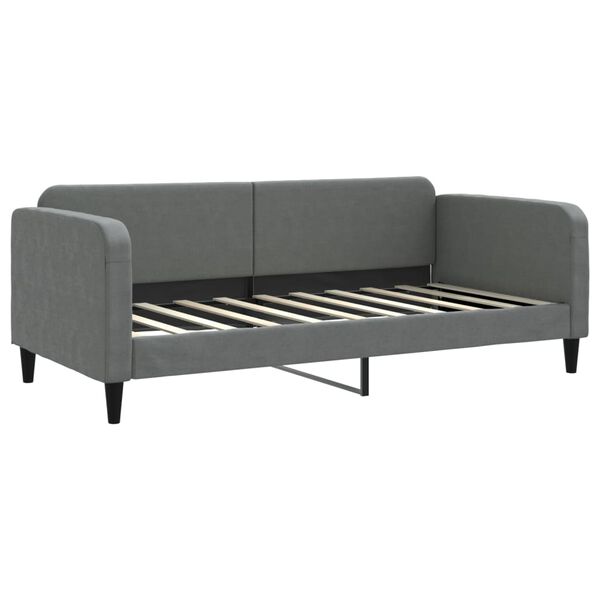 vidaXL Daybed with Trundle and Drawers Dark Grey 90x190 cm Fabric