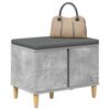 vidaXL Hall Bench with Cushion with Door Concrete Grey 60 x 38 x 46 cm