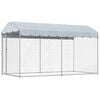 vidaXL Dog Kennel | Grey | Galvanised steel and polyethylene | Large