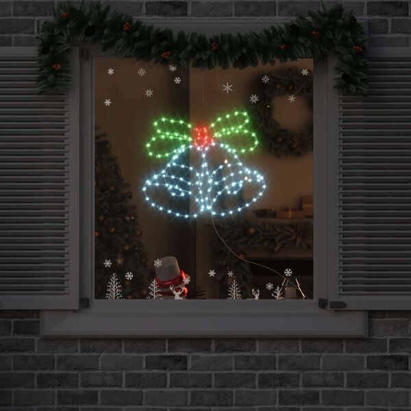vidaXL Christmas Bell with 144 LEDs Multicolour 56 x 46 cm PVC
