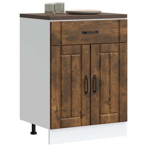 vidaXL Kitchen Base Cabinet Lucca Smoked Oak Engineered Wood