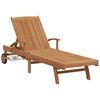 vidaXL Sun lounger Folding Brown 195 x 59 x 78.5 cm Solid Teak Wood