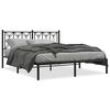 vidaXL Metal Bed Frame without Mattress with Headboard Black 150x200cm