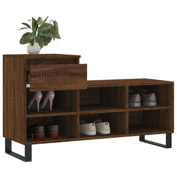 vidaXL Shoe Cabinet Brown Oak 102x36x60 cm Engineered Wood