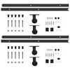 vidaXL Sliding Door Hardware Kits 2 pcs 183 cm Steel Black