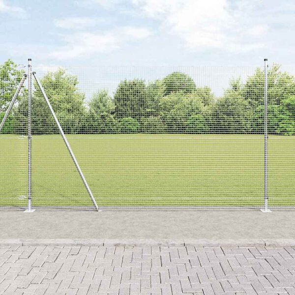 vidaXL Fence Post Silver 10 x 1.4 m (19 x 19 mm mesh) Steel