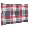 vidaXL Pallet Cushions 3 pcs Red Check Pattern Fabric