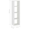 vidaXL Wall Cube Shelf White 37x29.5x134.5 cm MDF