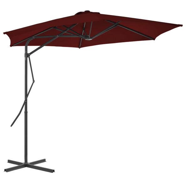 vidaXL Garden Parasol with Steel Pole Bordeaux Red 300x230 cm