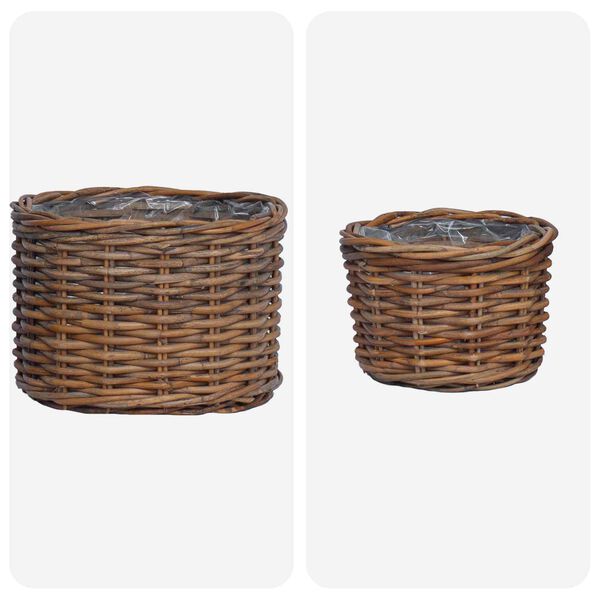 vidaXL Planter Basket with Storage 2 pcs Brown