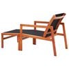 vidaXL Garden Chair with Footrest Solid Eucalyptus Wood and Textilene