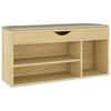 vidaXL Shoe Bench with Cushion Sonoma Oak 104x30x49 cm Engineered Wood