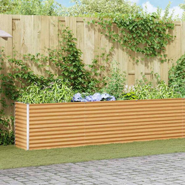 vidaXL Garden Raised Bed Light Brown 582 x 50 x 68 cm Galvanised Steel