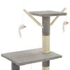 vidaXL Cat Tree with Sisal Scratching Posts 138 cm Grey