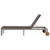 vidaXL Sun Lounger with Wheels Poly Rattan Brown