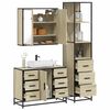 vidaXL 3 Piece Bathroom Furniture Set Sonoma Oak Engineered Wood