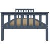 vidaXL Bed Frame without Mattress Grey Solid Pinewood 100x200 cm