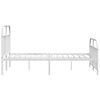 vidaXL Metal Bed Frame without Mattress with Footboard White 180x200cm