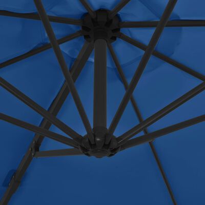 vidaXL Cantilever Umbrella with Steel Pole Azure Blue 300 cm