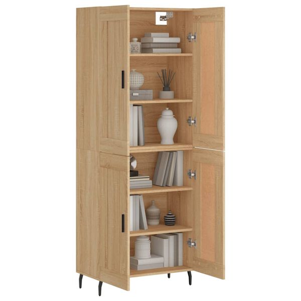 vidaXL Highboard Sonoma Oak 69.5x34x180 cm Engineered Wood