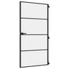 vidaXL Interior Door Slim Black 102.5x201.5 cm Tempered Glass and Aluminium
