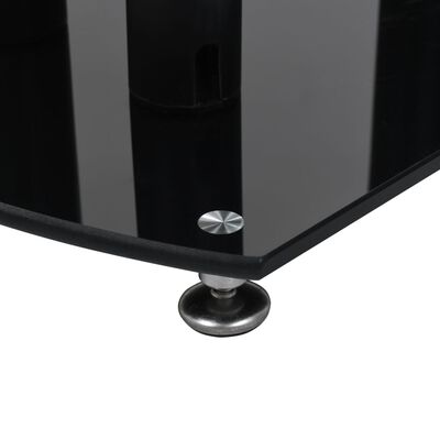 vidaXL Aluminum Speaker Stands 2 pcs Black Safety Glass