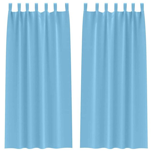 vidaXL Blackout Curtains with Rings 2 pcs Light Blue 225 x 140 cm