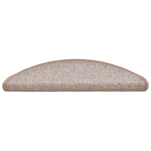 vidaXL Stair Mats 20 pcs 56x17x3 cm Light Brown Half Round