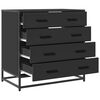vidaXL Drawer Cabinet Black 70x41x70 cm Engineered Wood