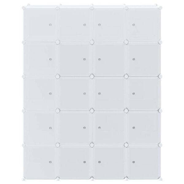 vidaXL Storage Cube Organiser with 20 Cubes and Hanging Rods PP