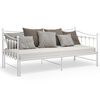 vidaXL Pull-out Sofa Bed Frame without Mattress White Metal 90x200 cm