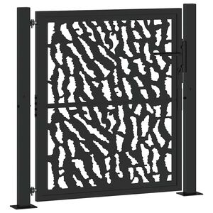 vidaXL Garden Gate Black 100x100 cm Steel Trace Design