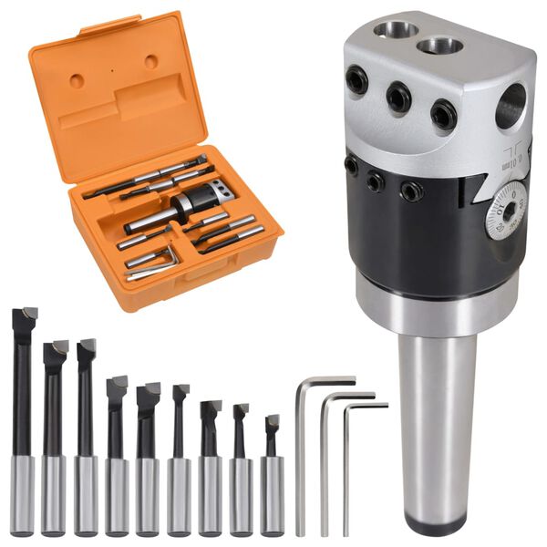 vidaXL 15 Pieces Boring Tool Set 50 mm Boring Head MT3-F1-12