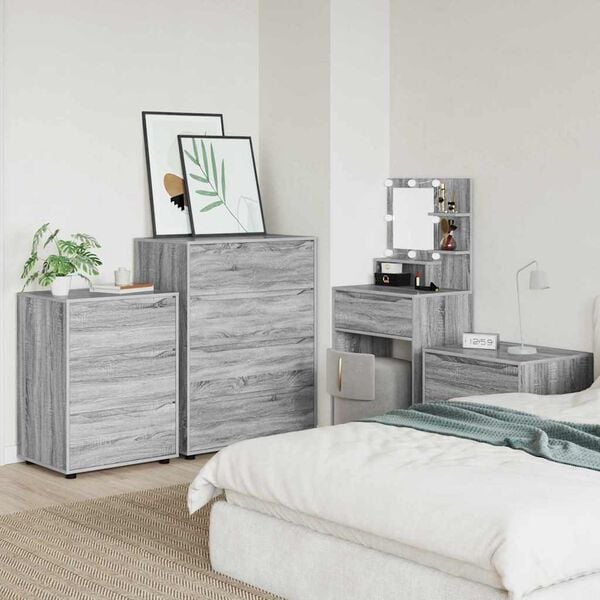 vidaXL Storage Cabinets 2 pcs Grey Sonoma 80 x 48 x 105 cm