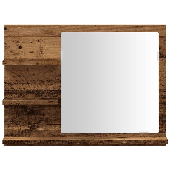 vidaXL Bathroom Mirror Cabinet Old Wood 60x10.5x45 cm