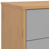 vidaXL Bedside Cabinet OLDEN Grey and Brown Solid Wood Pine