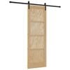 vidaXL Sliding Door 73.5 x 211 cm Solid Pine Wood Natural and Black